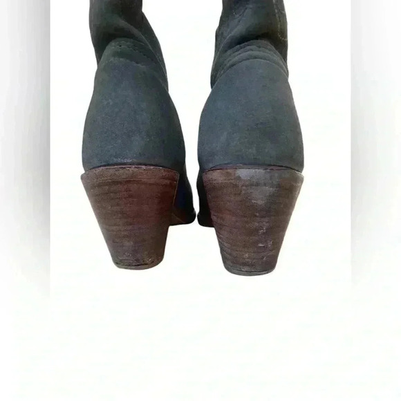 Laredo women’s suede heel gray with mustard yellow inlays accent sz 7 vintage - Picture 9 of 11